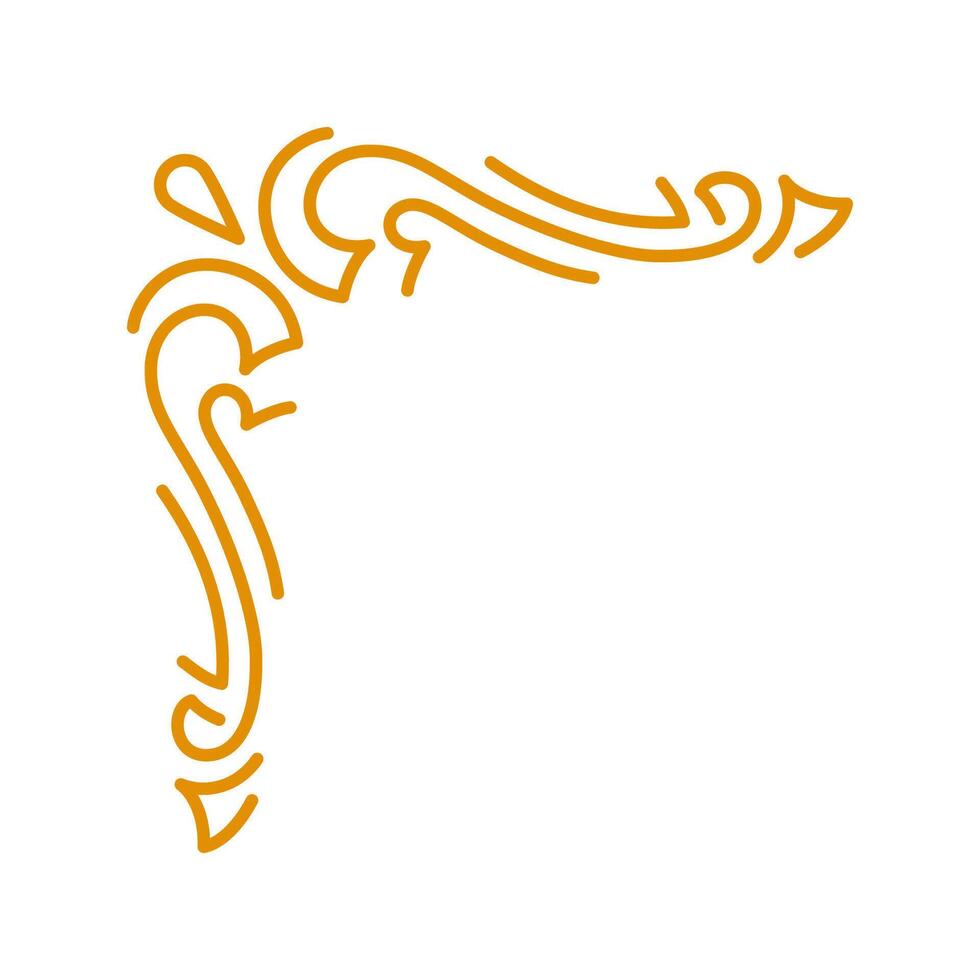 Line curl retro corner. Modern decorative linear element. vector