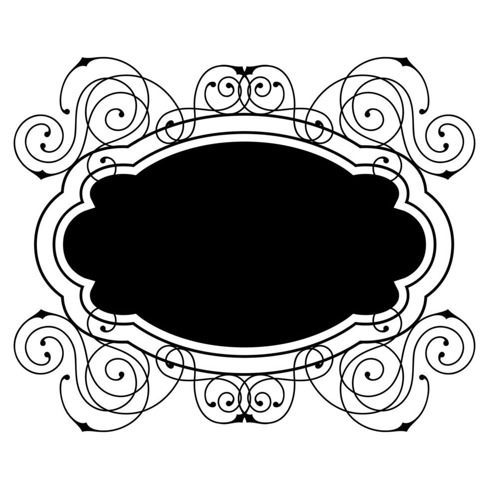 Line curl old frame. Modern decorative linear background. vector