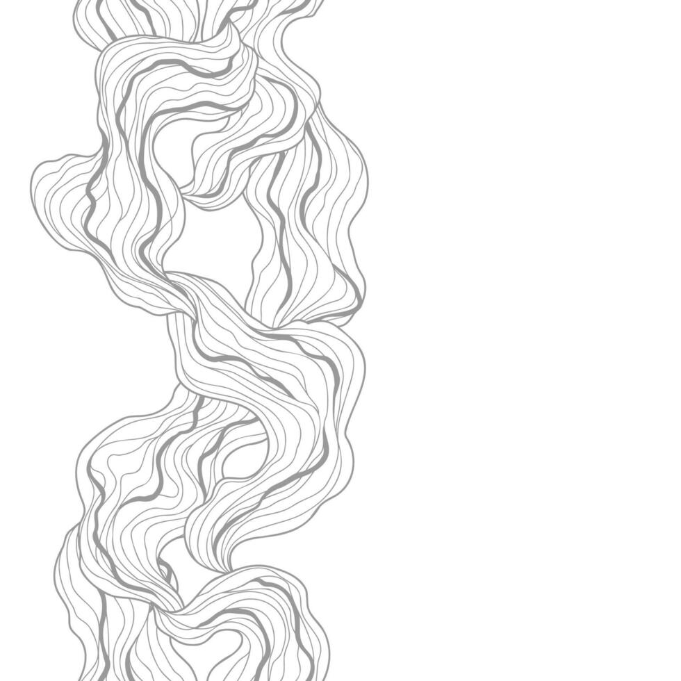 Seamless line wave pattern. Abstract background with linear curls. vector