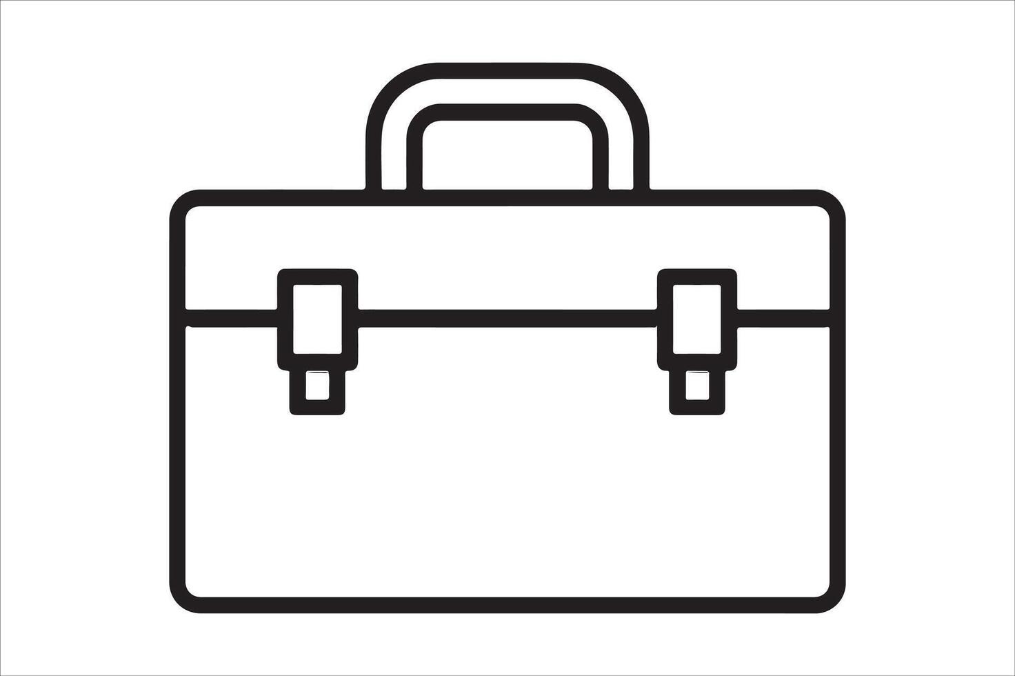 Iconic toolbox with handle and latches silhouette a white background vector