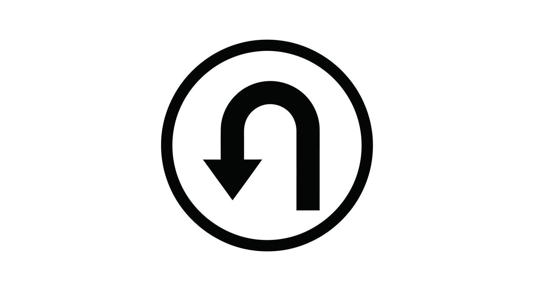 A black and white image of a round sign with a arrow pointing up vector