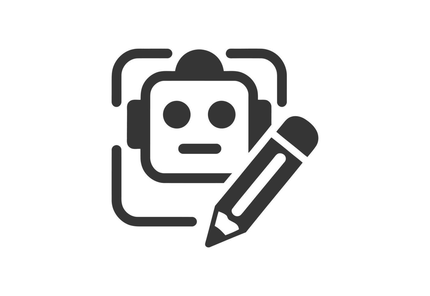 Robot face design and editing icon vector