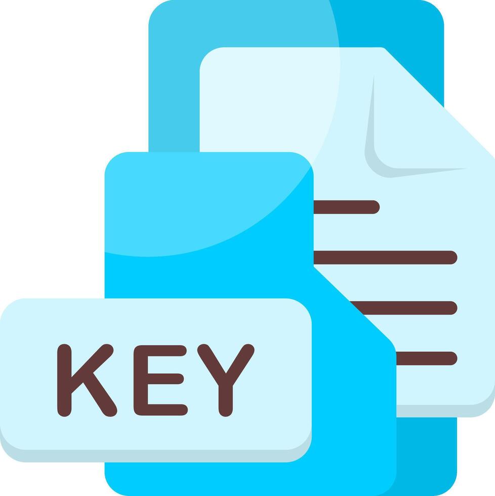 KEYFile Format Folder Icon Flat Style Design vector