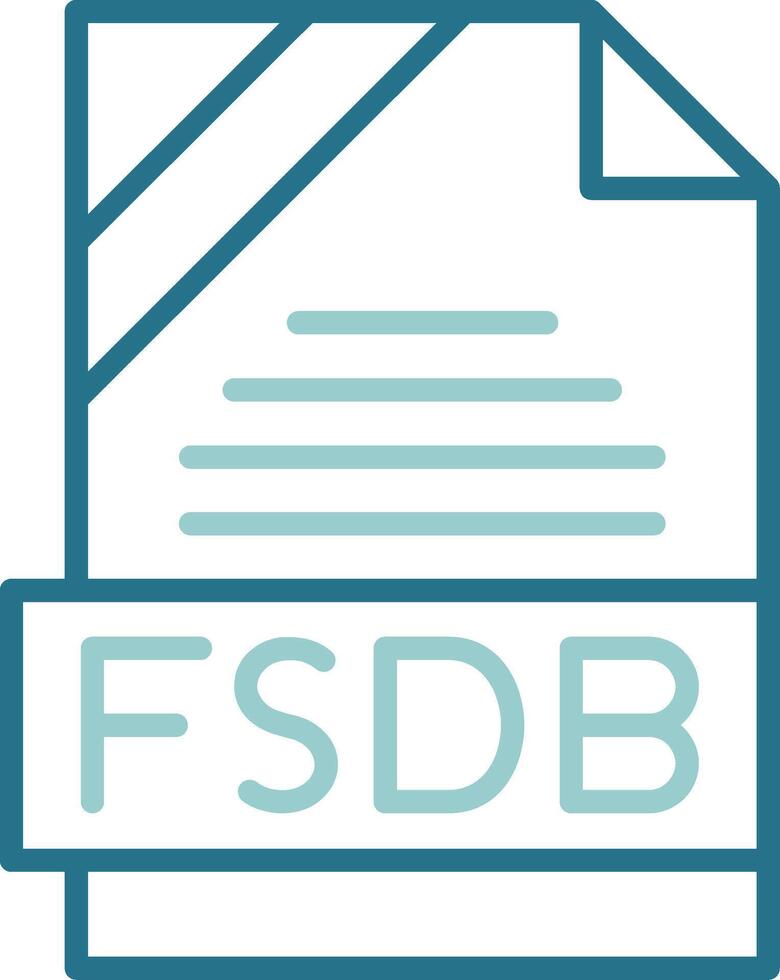 FSDB Format Outline Two Color Icon vector