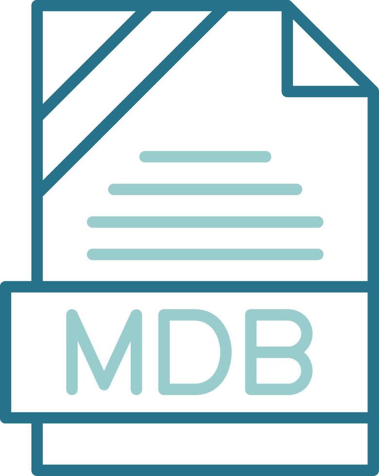 MDB Format Outline Two Color Icon vector