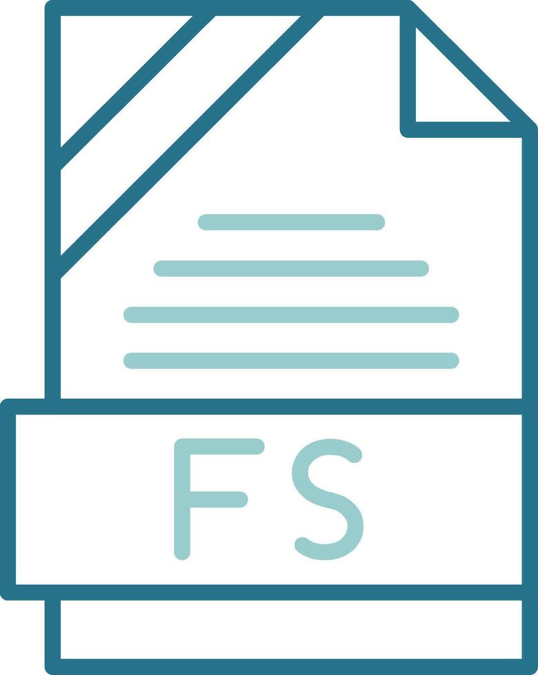 FS Format Outline Two Color Icon vector