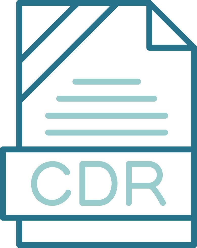 CDR Format Outline Two Color Icon vector