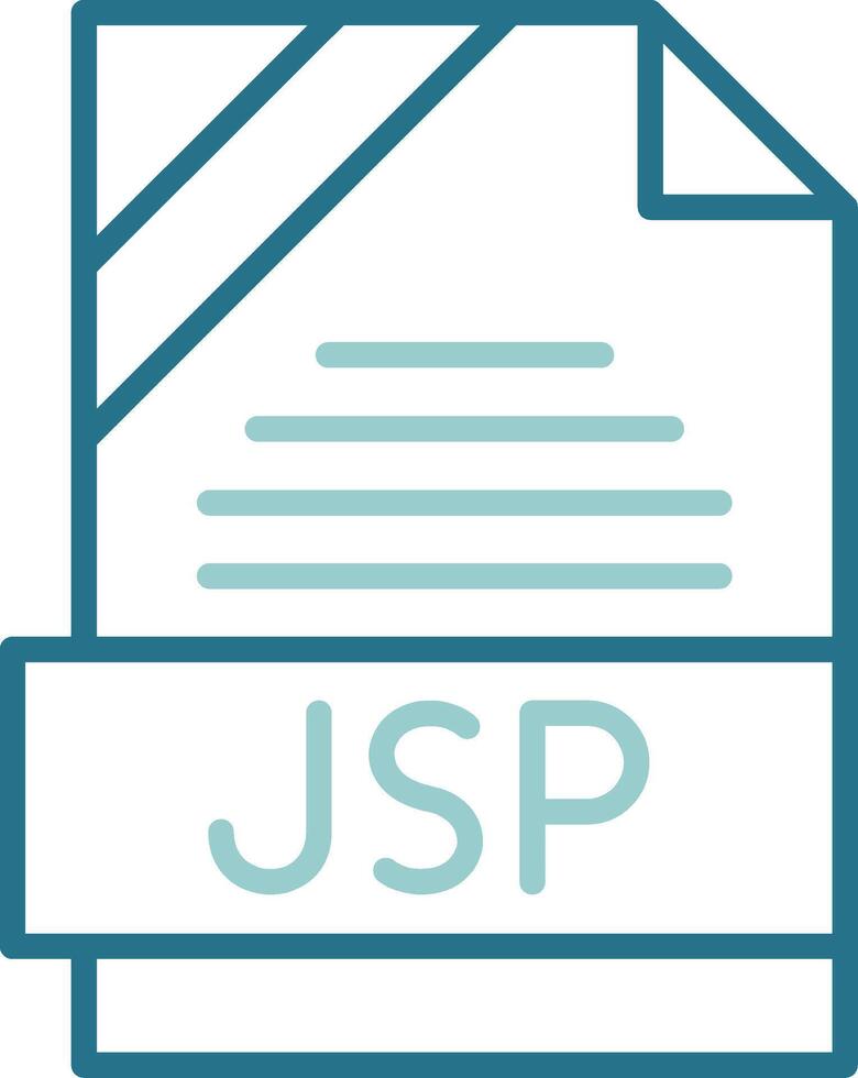 JSP Format Outline Two Color Icon Design vector