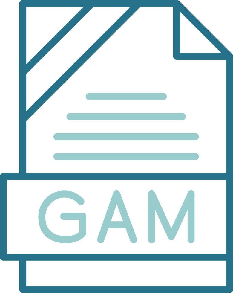GAM Format Outline Two Color Icon vector
