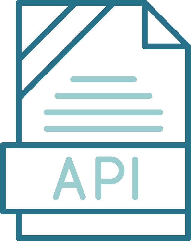 API Format Outline Two Color Icon vector