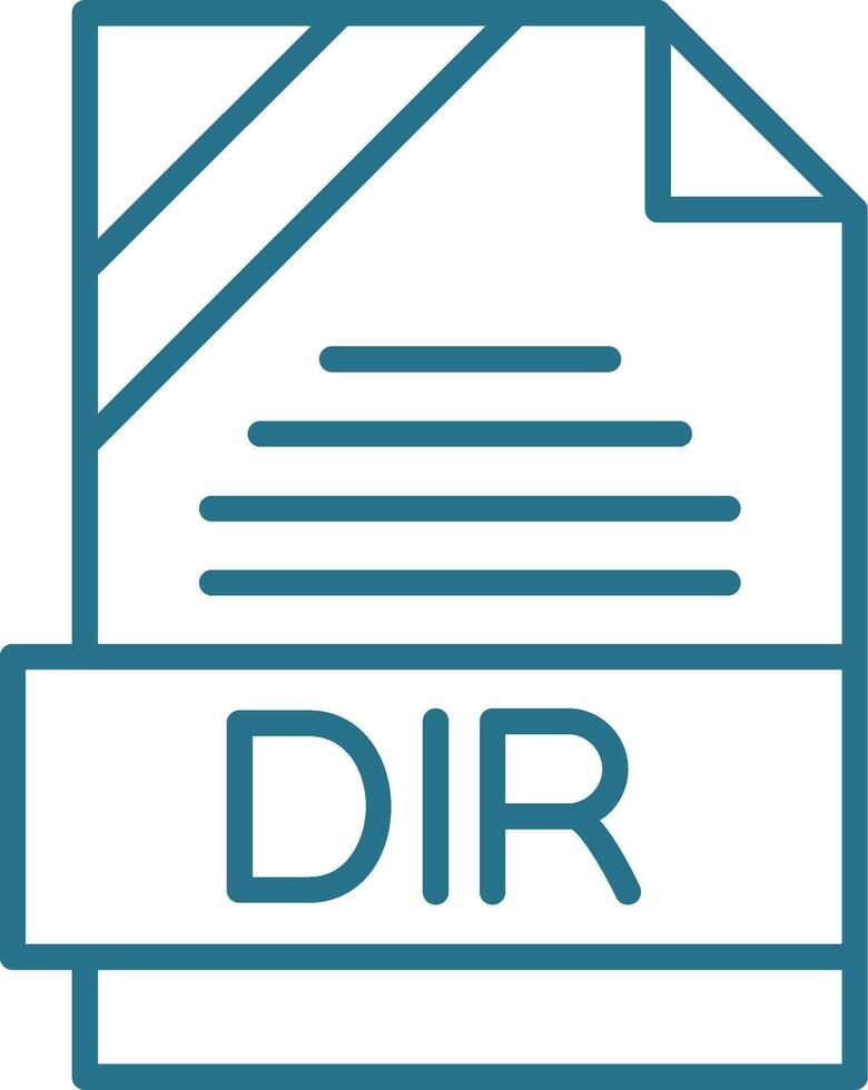 DIR Format Outline Two Color Icon vector