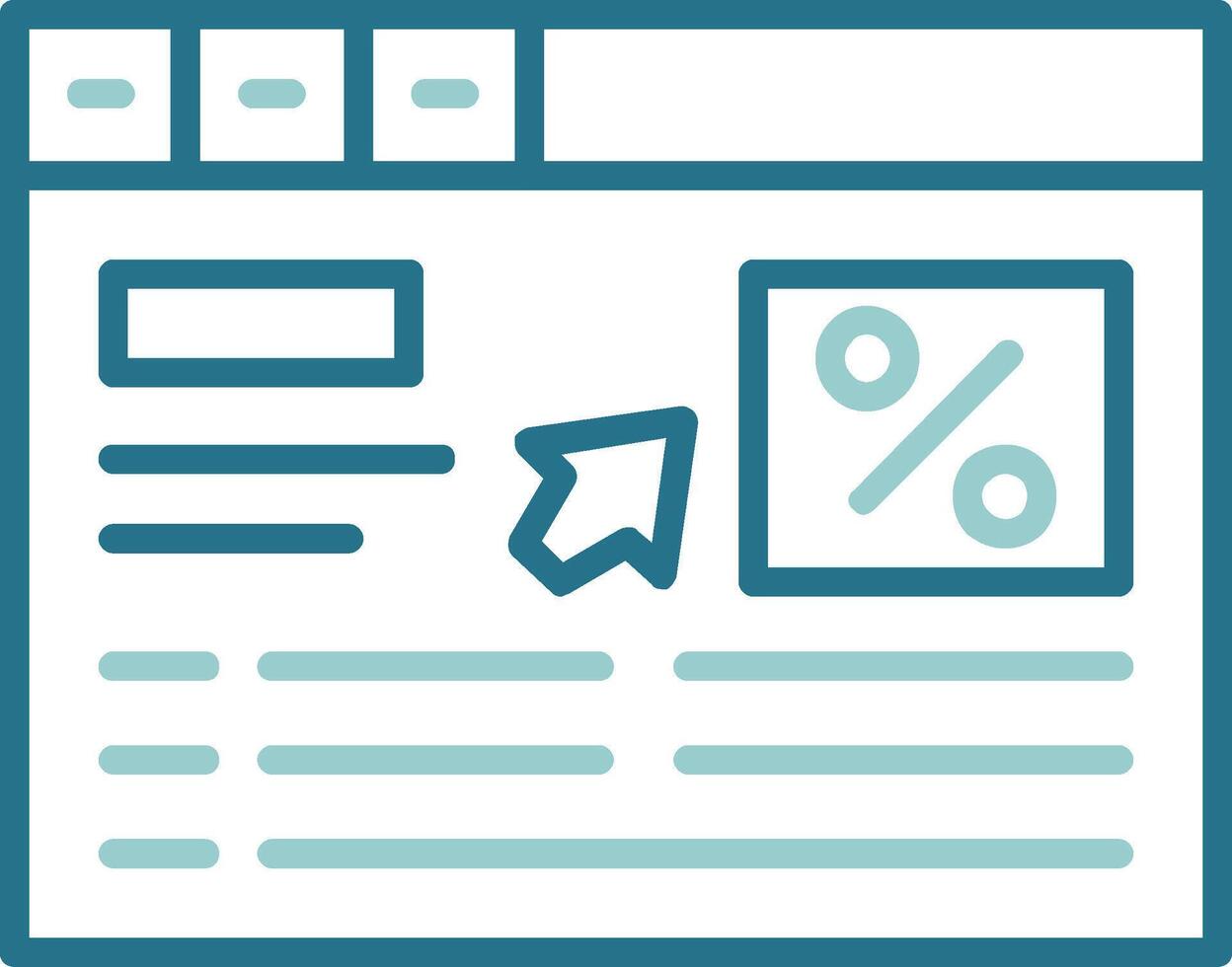 Click through rate Circle Outline Two Color Icon vector