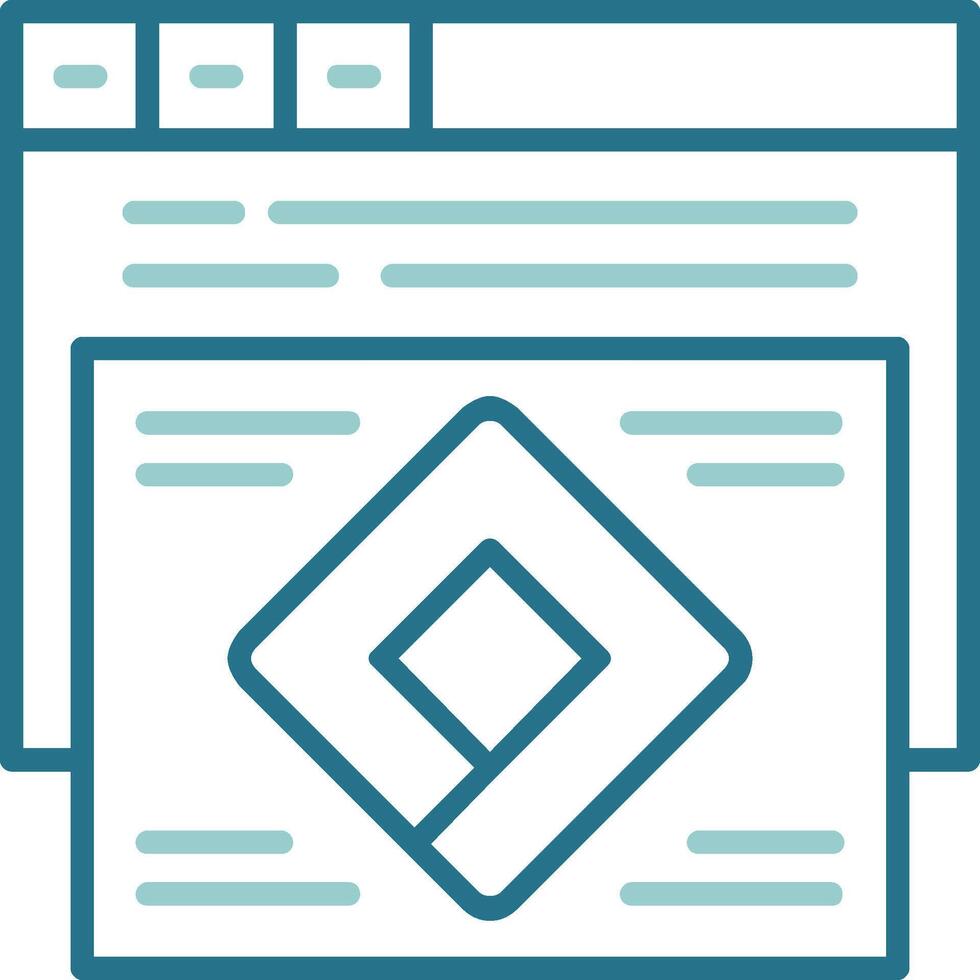 Attribution modeling Circle Outline Two Color Icon vector