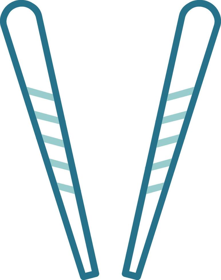 Chopsticks Outline Two Color Icon Design vector