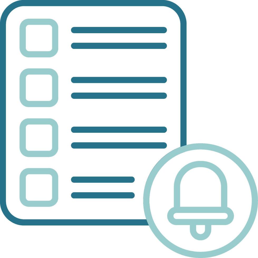 Task List Notification Outline Two Color Icon vector