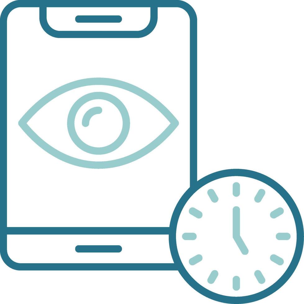 Screen timeout Notification Outline Two Color Icon vector