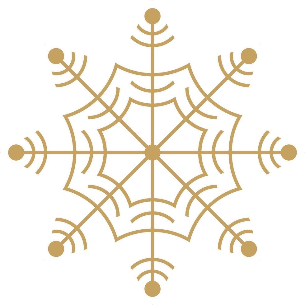 Geometric Snowflake with Symmetrical Lines vector