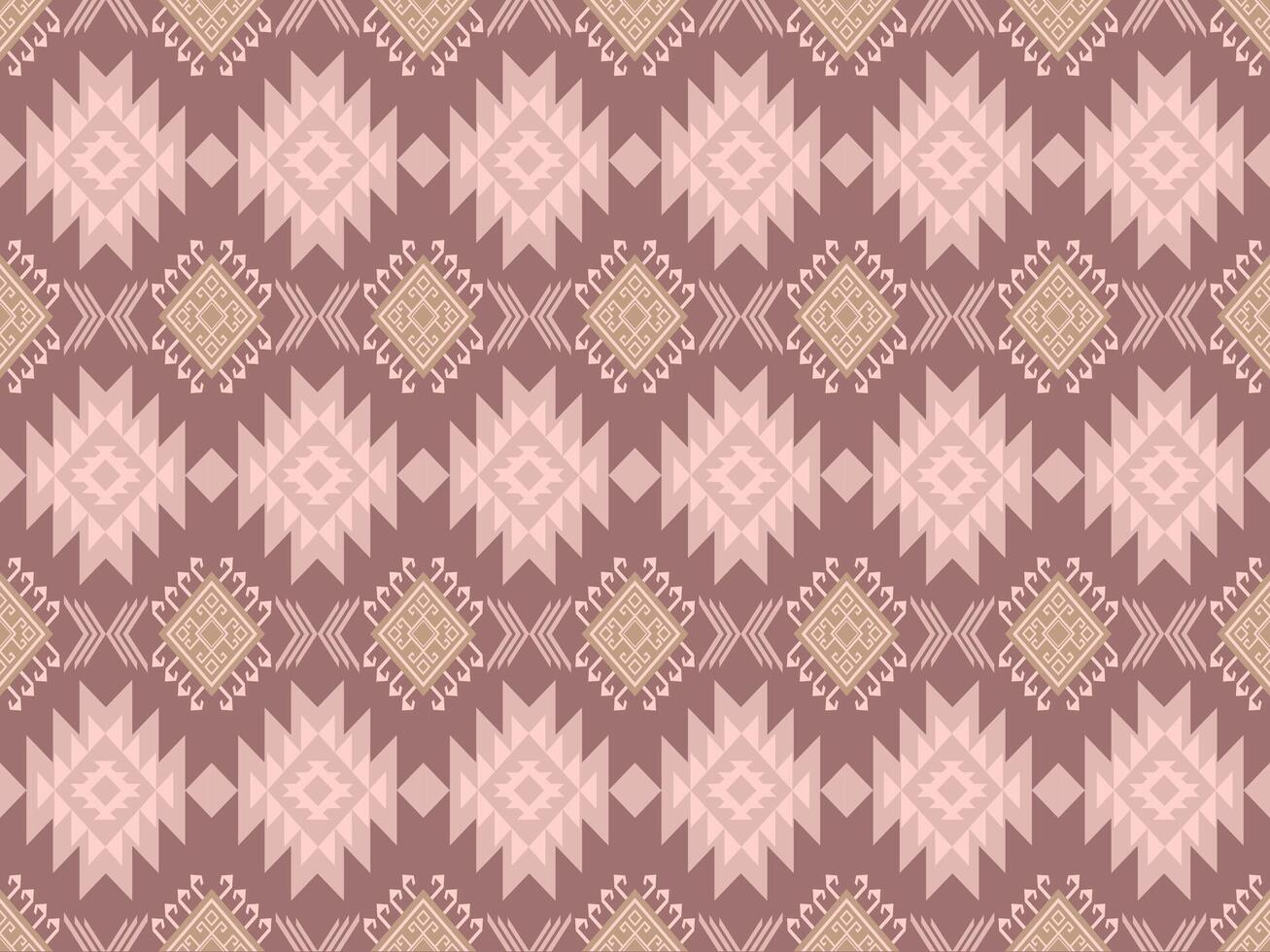 Zuni fabrics feature a distinctive horizontal diamond pattern in pink, beige, and brown, creating a calming effect. They're ideal for textiles, fashion, throws, curtains, and pillowcases. vector