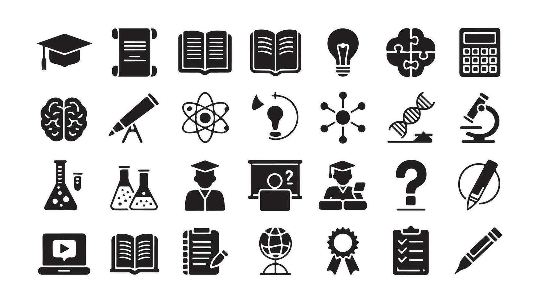Modern Knowledge and Innovation Icon Design Set vector