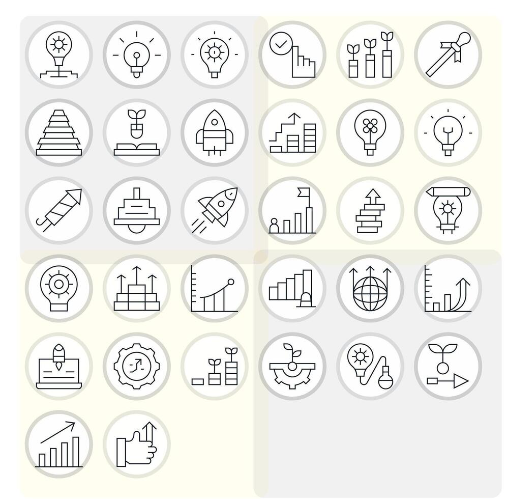 Advancement Icon Repository containing 32 Thin Line Retina Ready Grid Fitted graphics vector