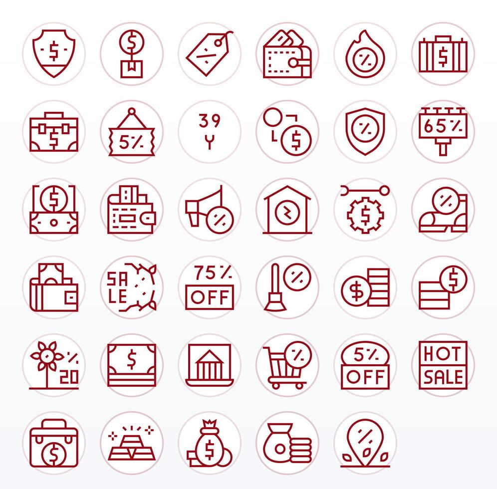 Savings Complete Package with 35 64x64 Regular Line Pixel Optimized Icons vector