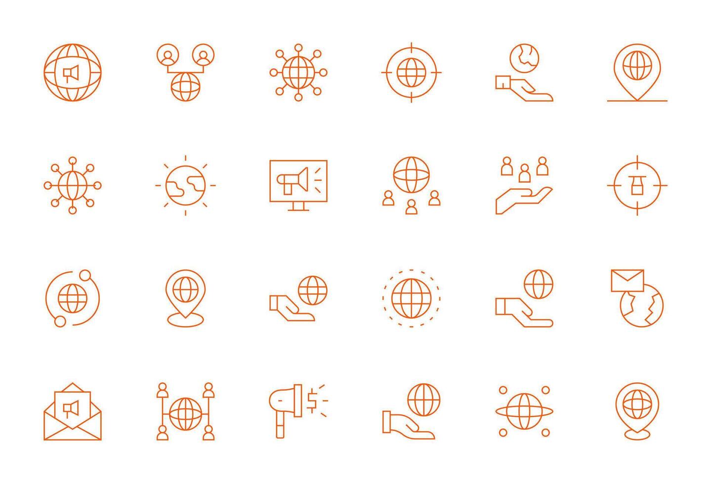 24 Thin Line Icons designed for Outreach in High Resolution Pixel Optimized format vector