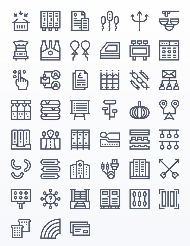 Multiple Scalable Set featuring 45 Display Perfect Bold Line High Resolution Icons vector