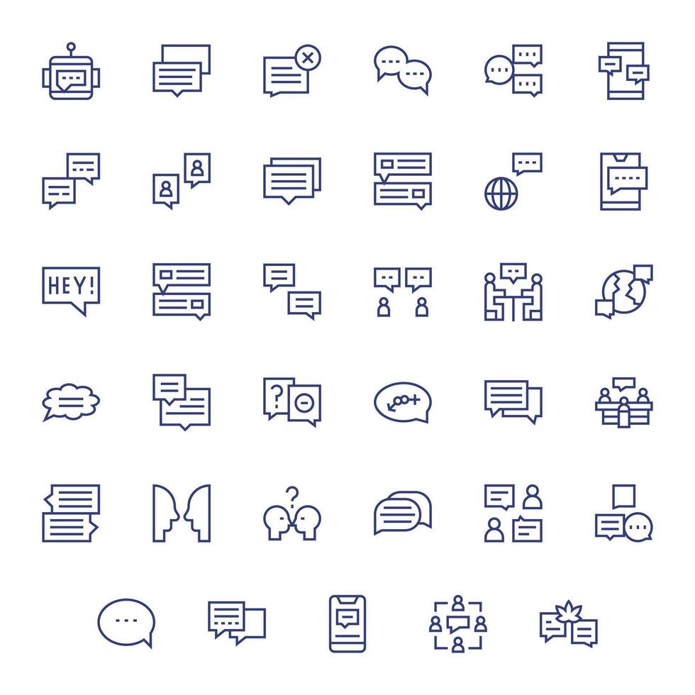 35 alto resolución íconos para conversacion en editable regular línea formato vector