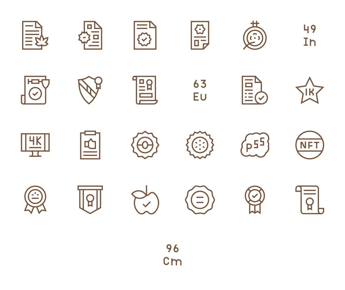 25 Icons for Standard optimized in Detail Enhanced 64x64 Regular Line resolution vector