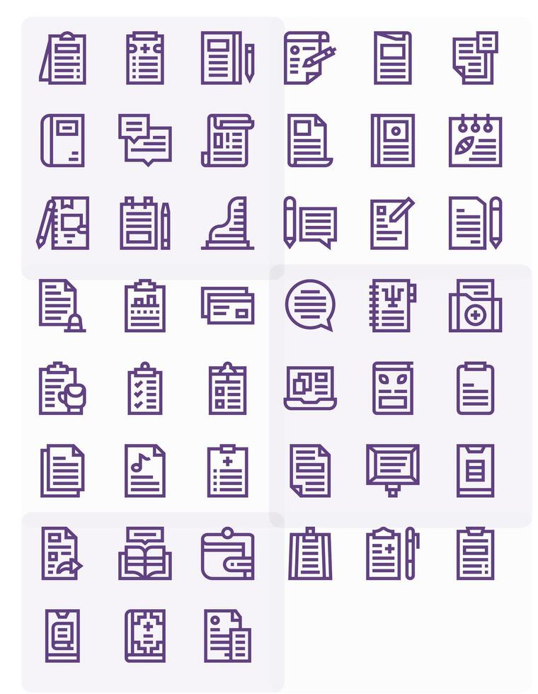 45 Icons for Notes optimized in Editable Retina Ready Bold Line resolution vector