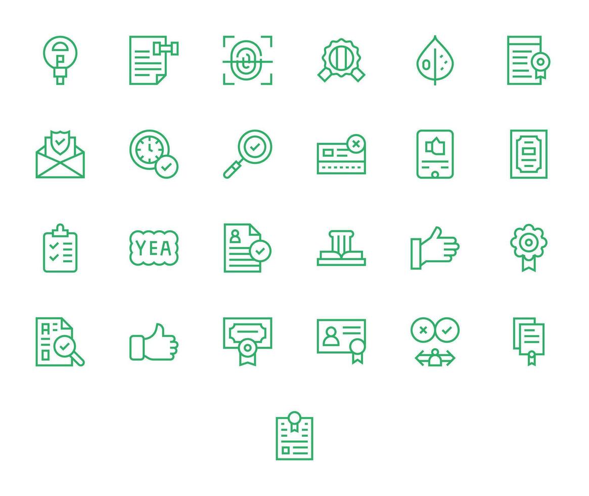 25 64 x 64 regular línea íconos para validación con píxel alineado precisión vector