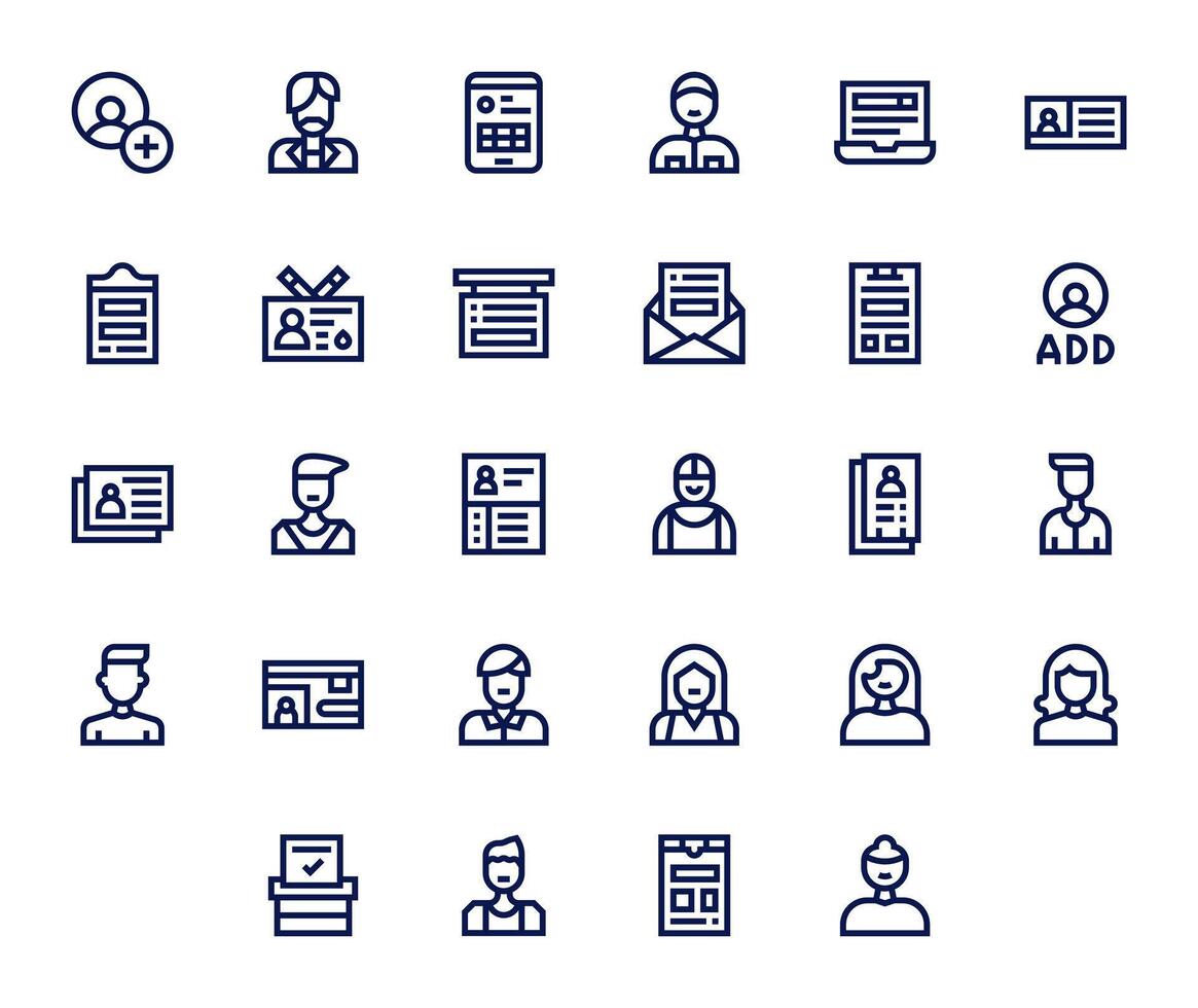 28 íconos para registro optimizado en editable alto resolución negrita línea resolución vector