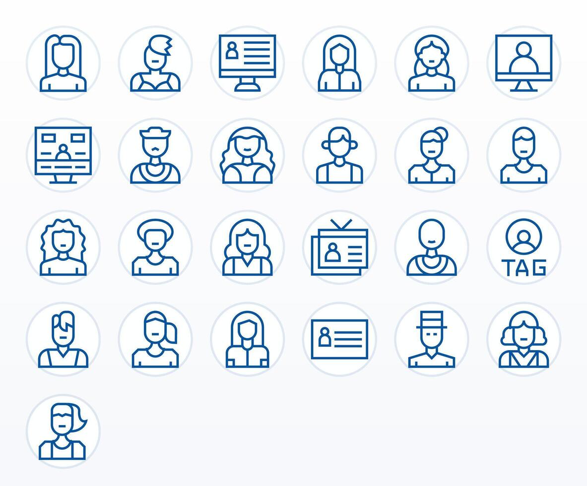 25 Editable Regular Line Icons designed for Member Profile Interface vector