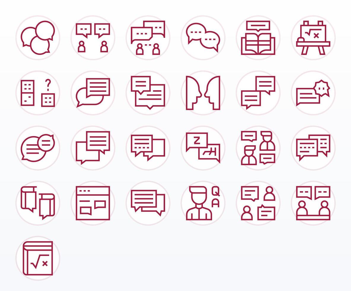 25 Regular Line Pixel Optimized Icons crafted for Answer 64x64 applications vector
