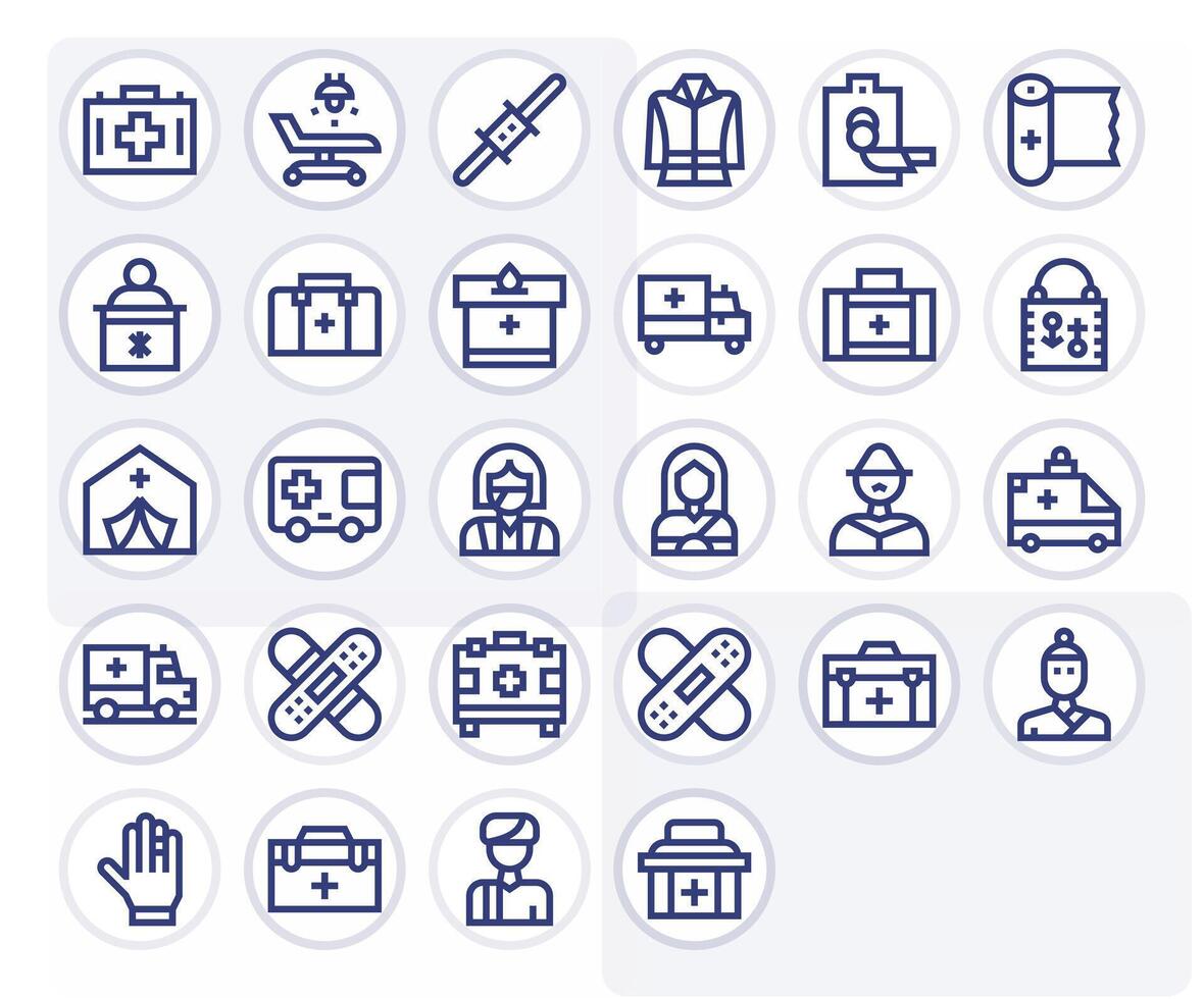 28 Retina Ready Bold Line Icons optimized for First Responder Editable display vector
