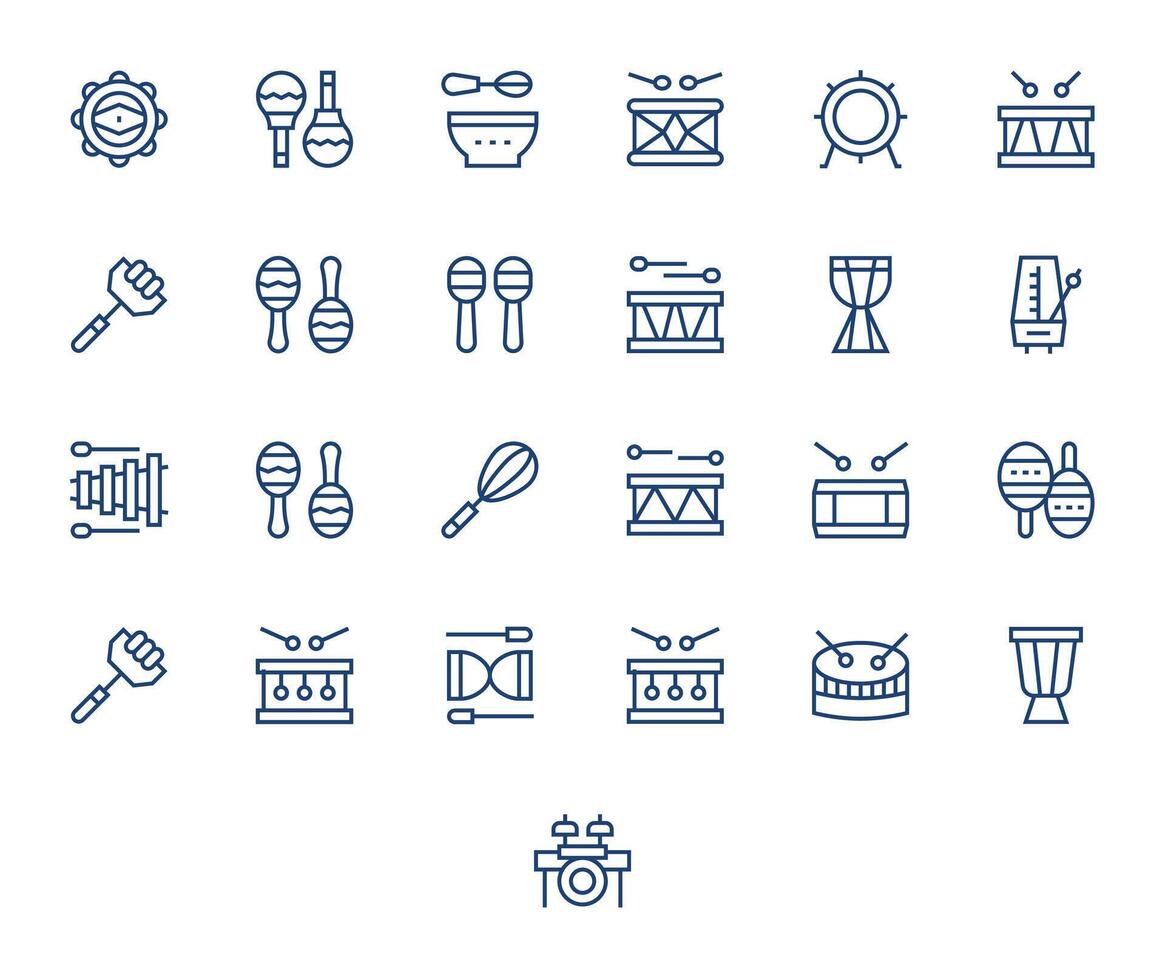 25 íconos para golpear optimizado en píxel alineado 256x256 regular línea resolución vector