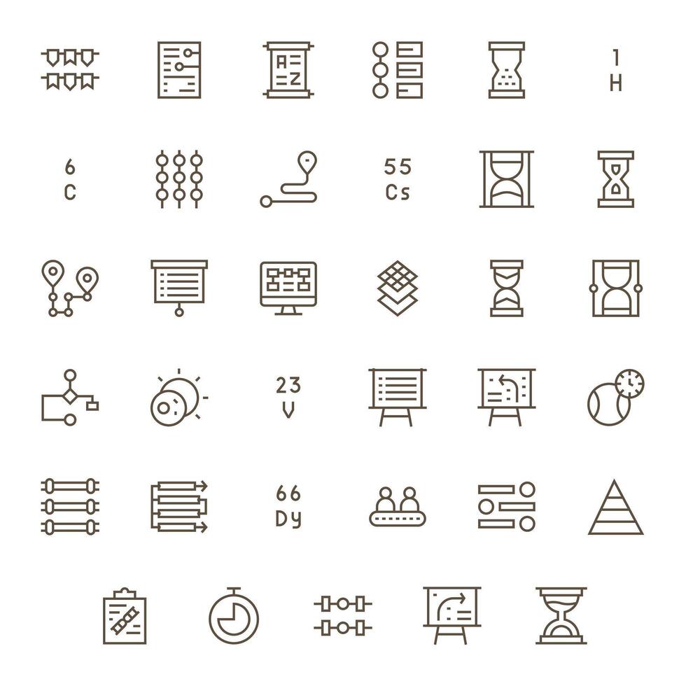 35 Regular Line Icons designed for Sequence in High Resolution Detail Enhanced format vector