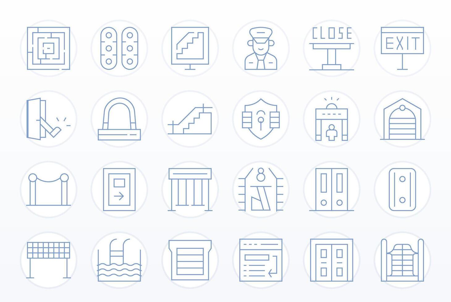 Exit Icon Repository containing 24 Thin Line High Resolution Pixel Optimized graphics vector