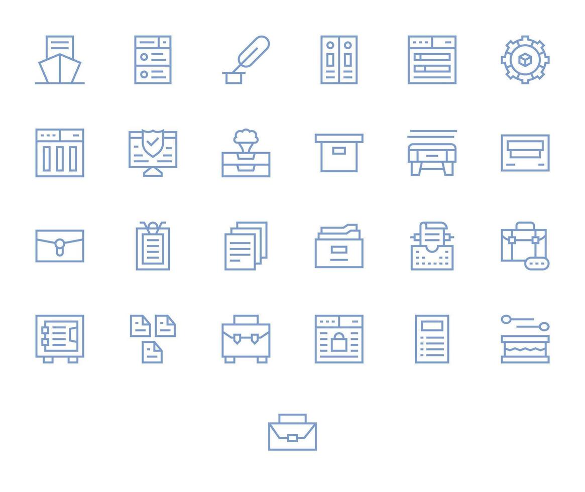Files including 25 128x128 Regular Line Illustrations vector