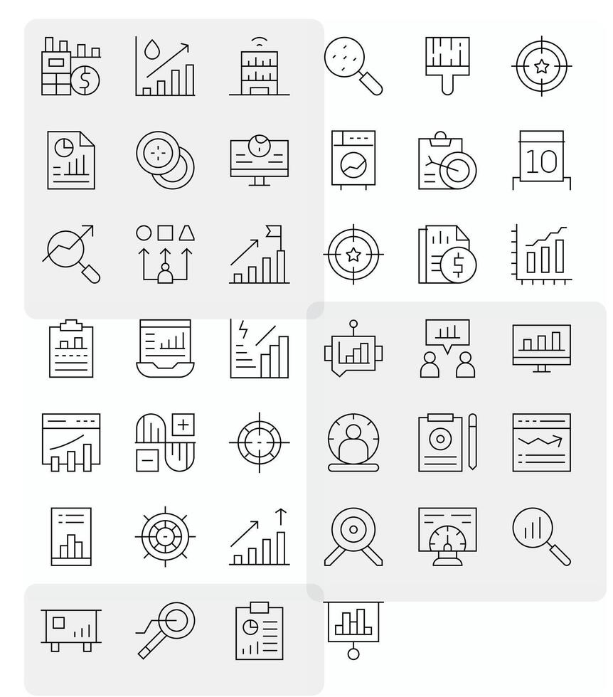 40 Thin Line Icons designed for Metrics in 256x256 Editable format vector