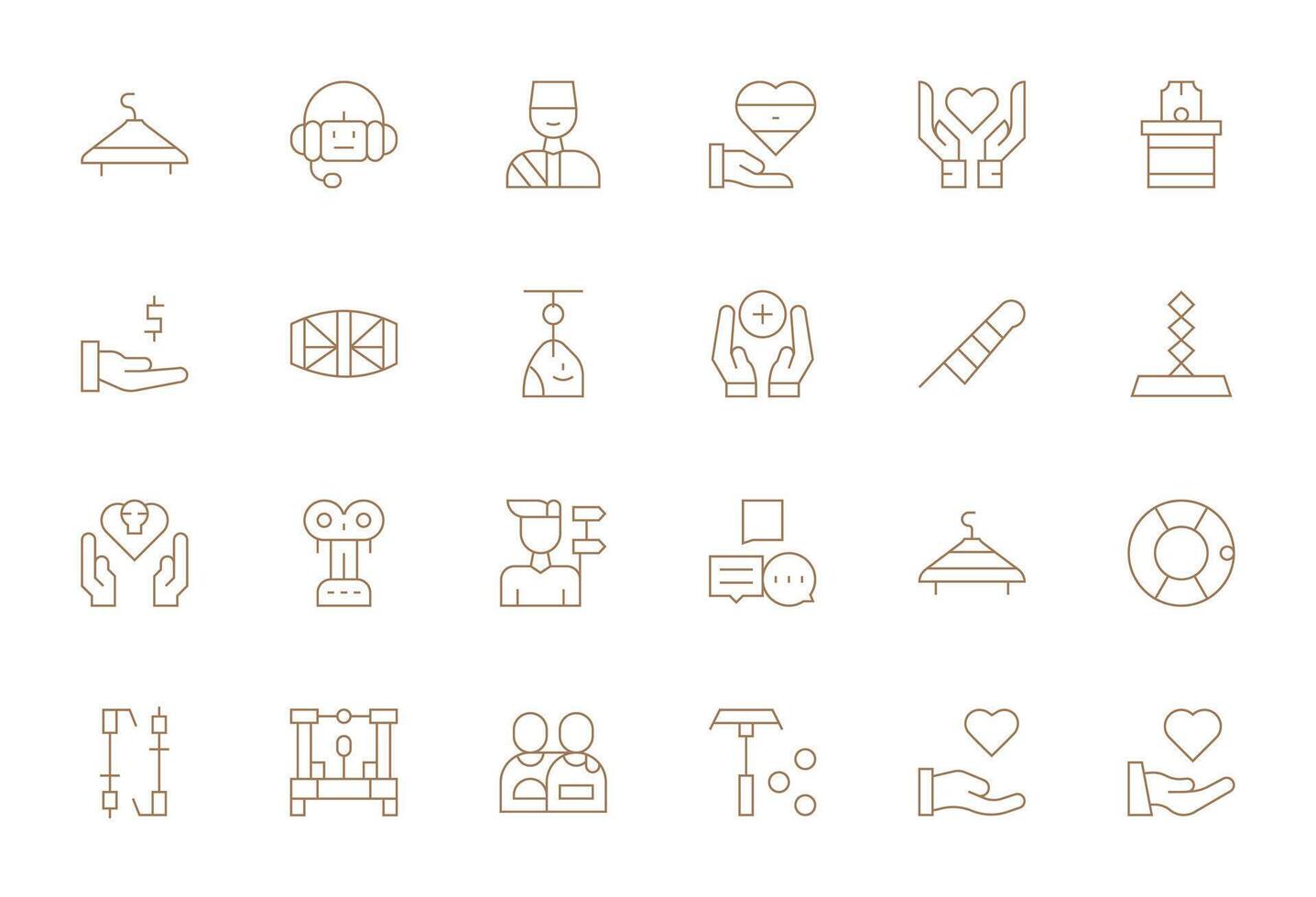 Support System Icon Toolkit featuring 24 Grid Fitted 256x256 Thin Line elements vector