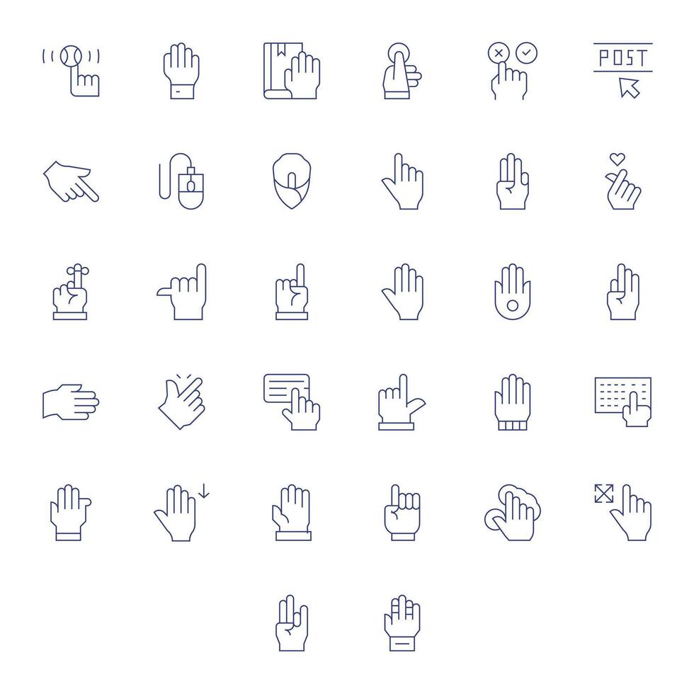 Click Comprehensive Bundle with 32 PIXEL Perfect Thin Line 128x128 Icons vector
