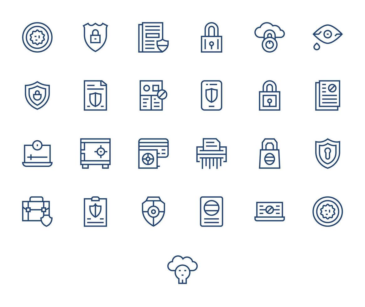 Information Security Modern Collection with 25 Regular Line 256x256 Editable Icons vector