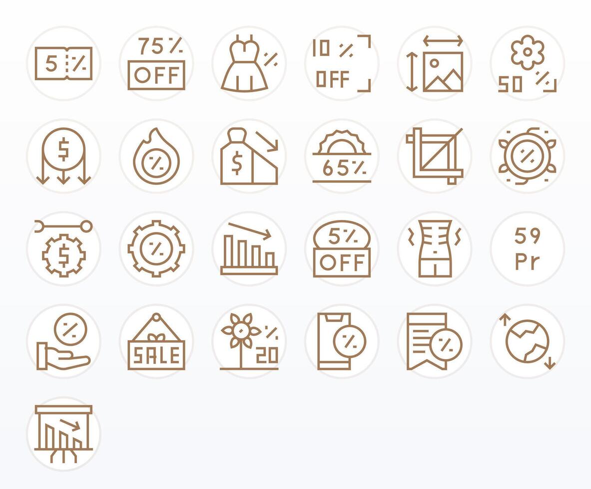 25 regular línea píxel alineado íconos hecho a mano para reducción alto resolución aplicaciones vector