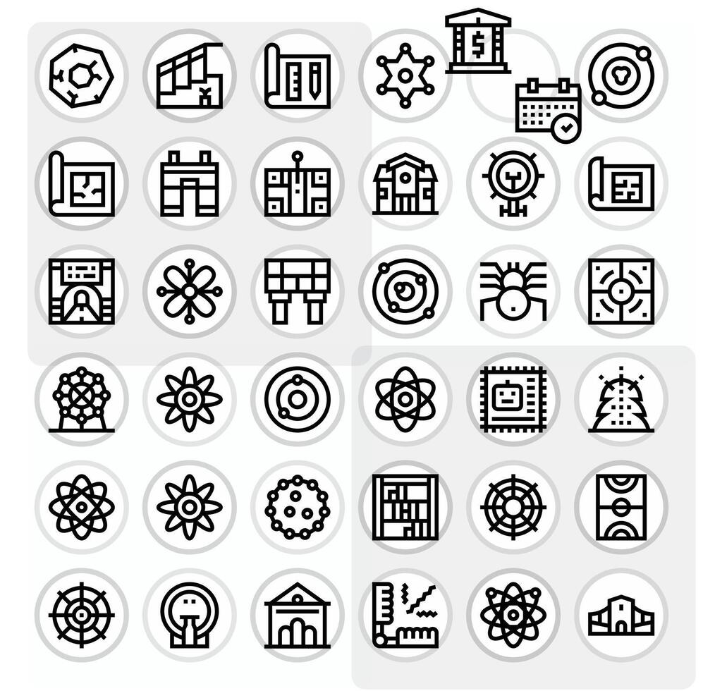 36 Bold Line Icons for Schematic in crisp High Resolution Grid Fitted resolution vector