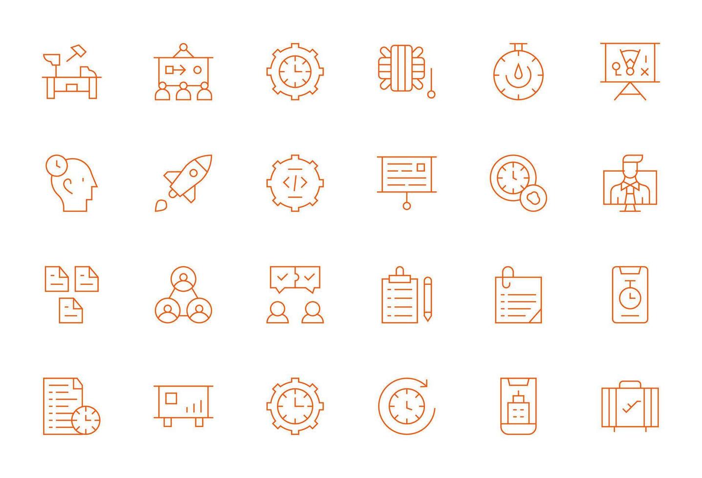 24 PIXEL Perfect Thin Line Icons designed for Project Interface vector