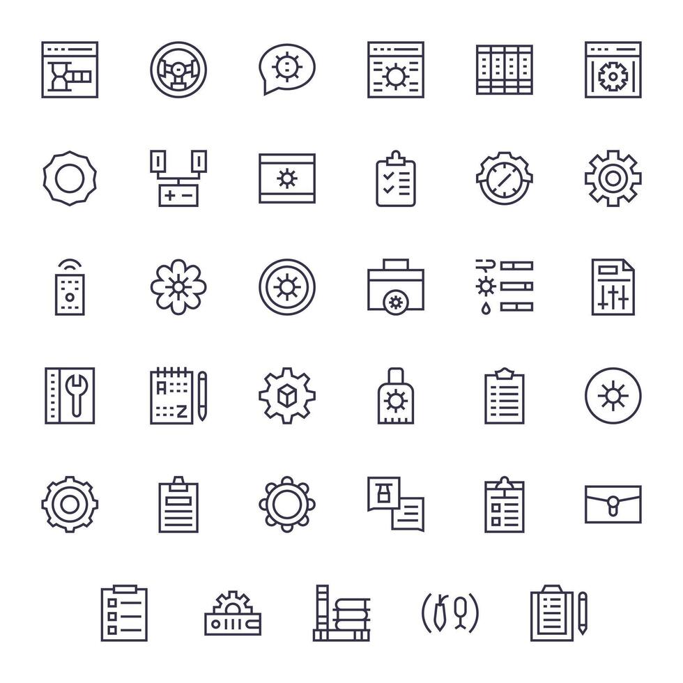 35 Regular Line Icons from Manage in High Resolution Editable Quality vector