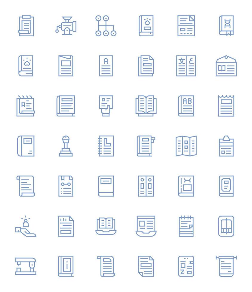 manual monitor Perfecto conjunto con 42 retina Listo regular línea íconos vector