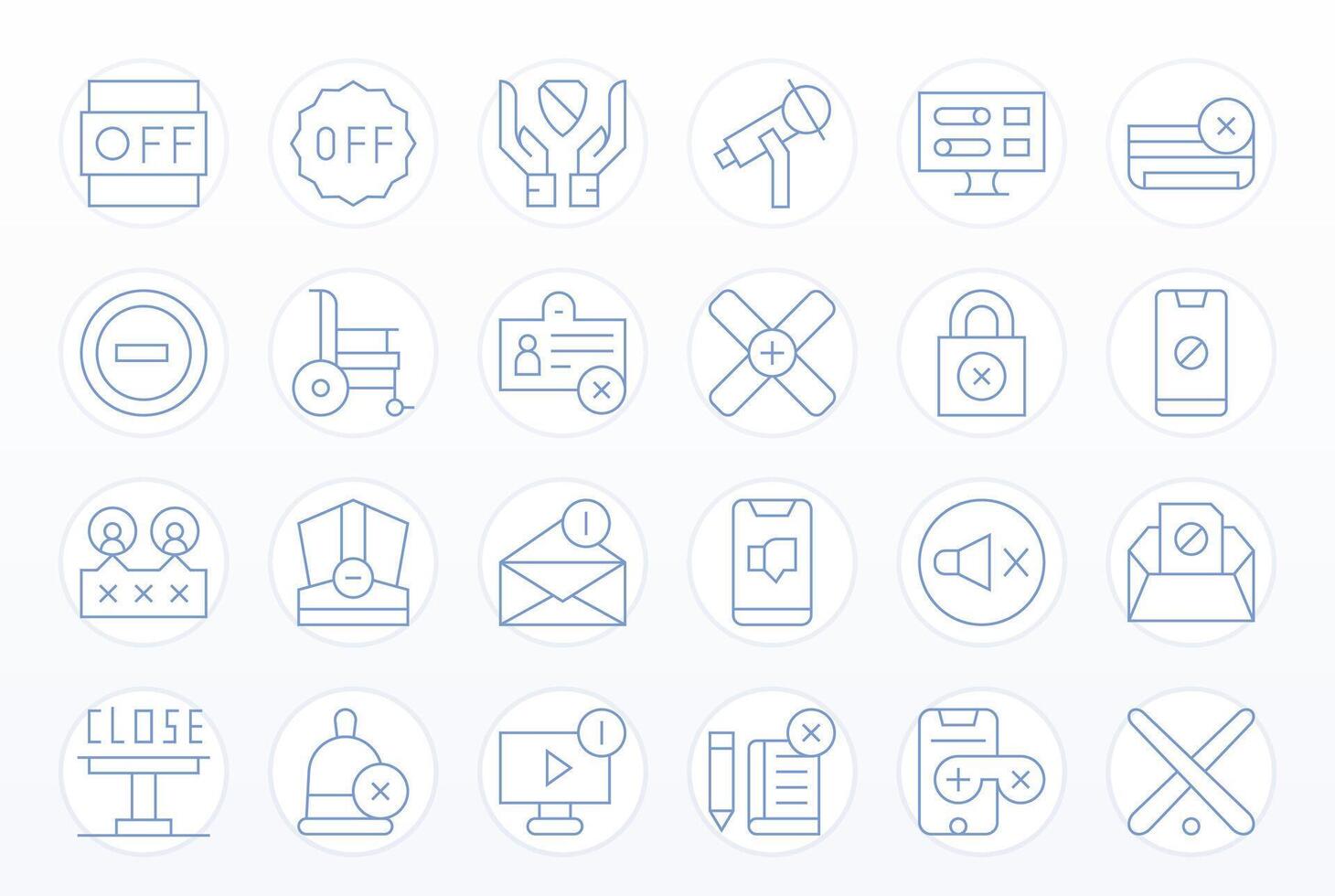 24 Thin Line Pixel Optimized Icons for Disable Graphics vector