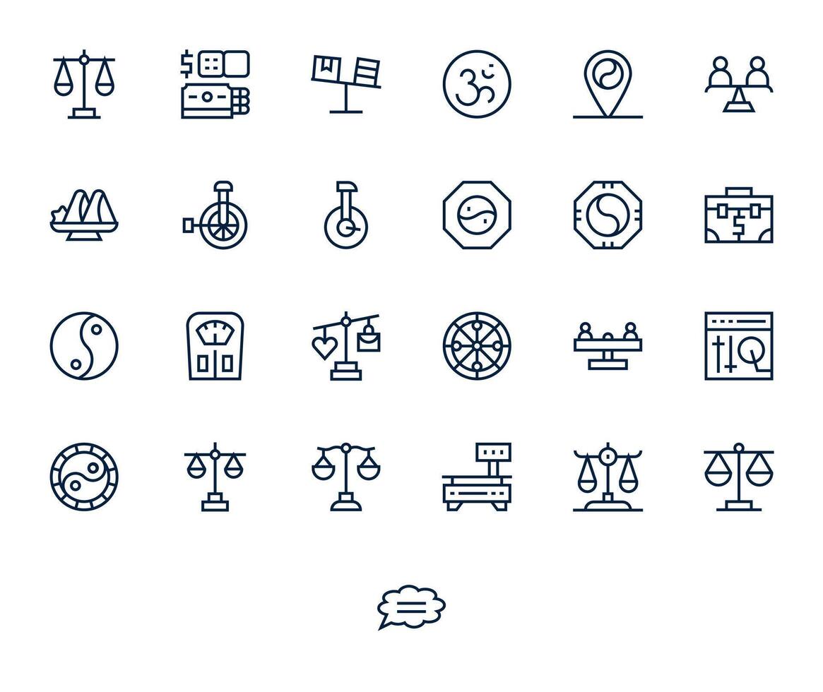 25 Pixel Aligned Regular Line Icons designed for Balance Interface vector